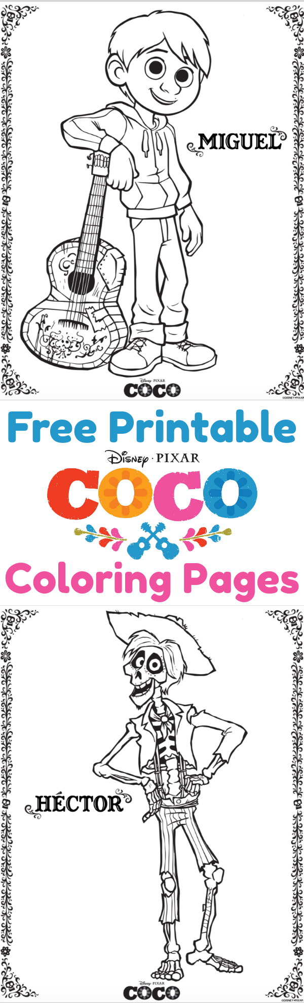 Free printable coco coloring pages activity pages and movie review