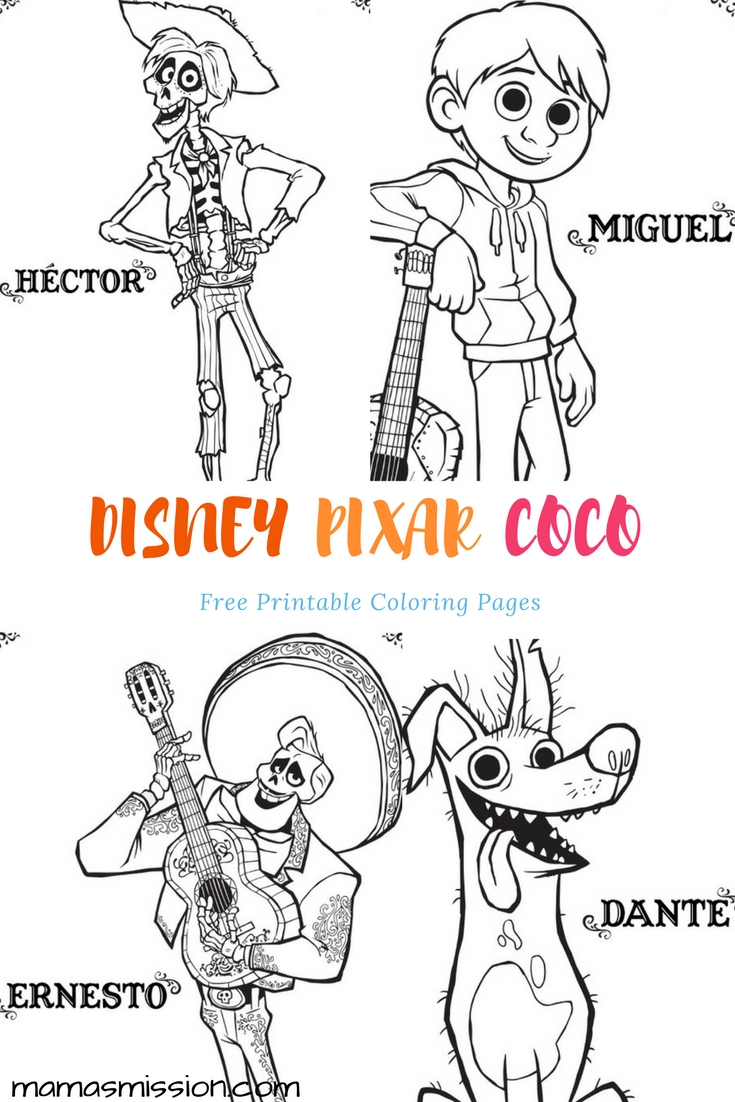 Disney pixar coco coloring pages and activity sheets â free printables