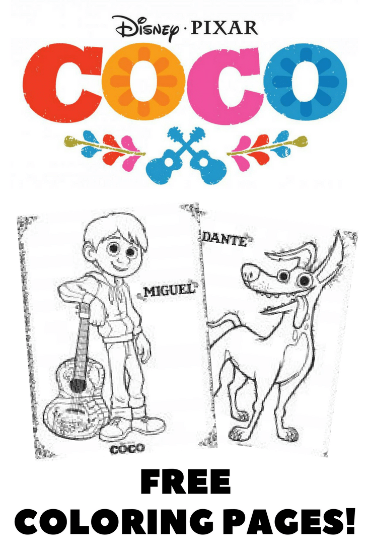 Disneys coco coloring pages and activity sheets