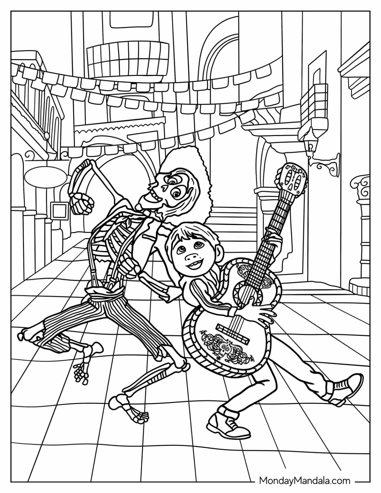 Coco coloring pages free pdf printables