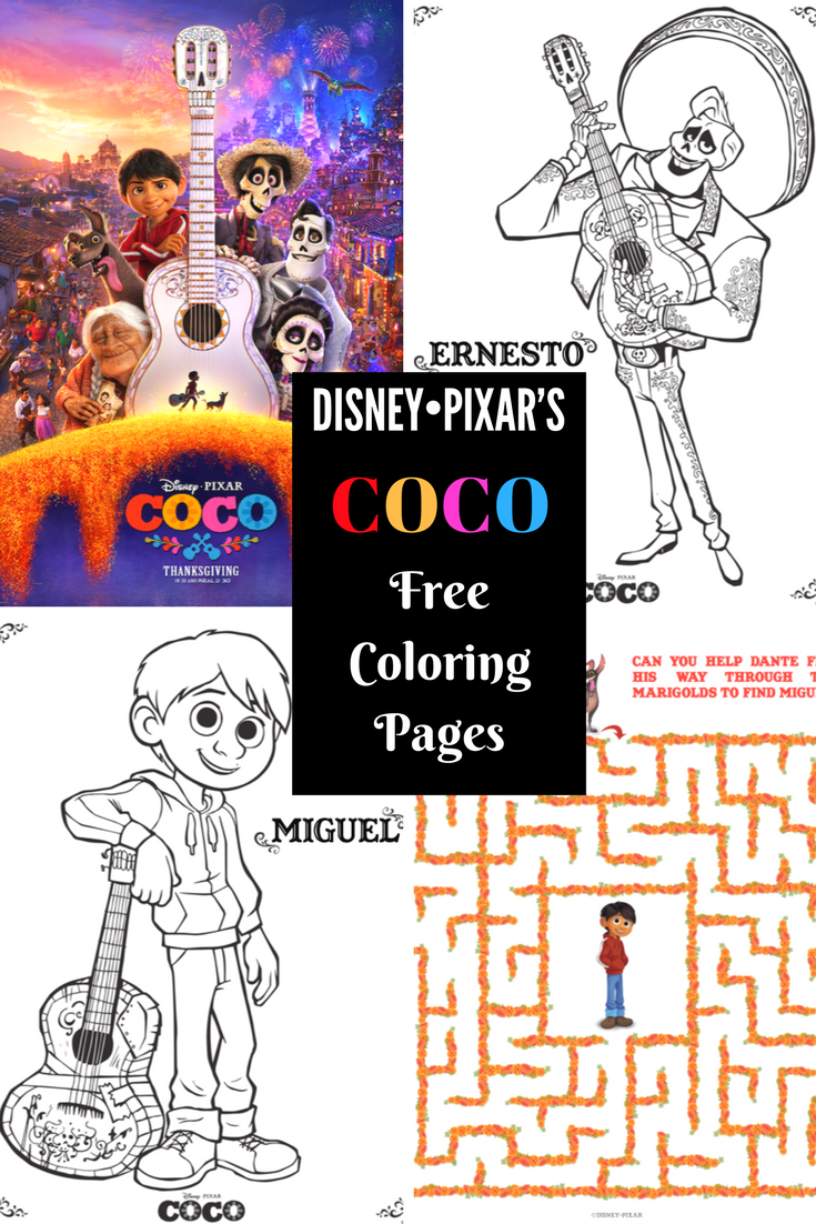 Free printable coloring pages for disney pixars coco