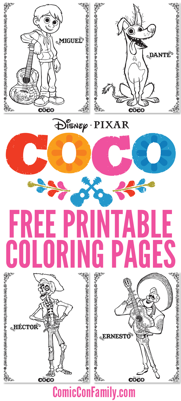 Free printables disneypixar coco coloring pages â magic filled memories