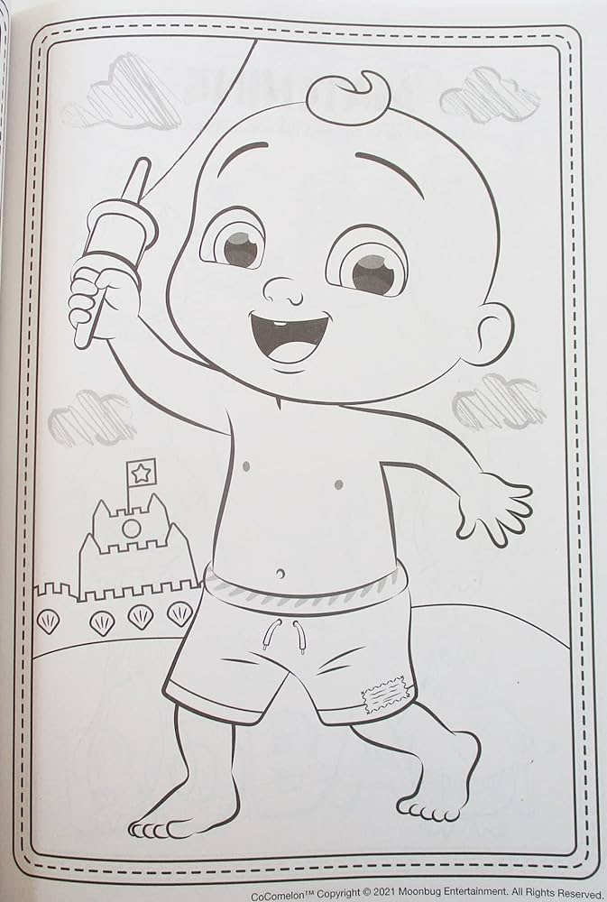 Coco melon coloring and activity book with bonus stand up character on back