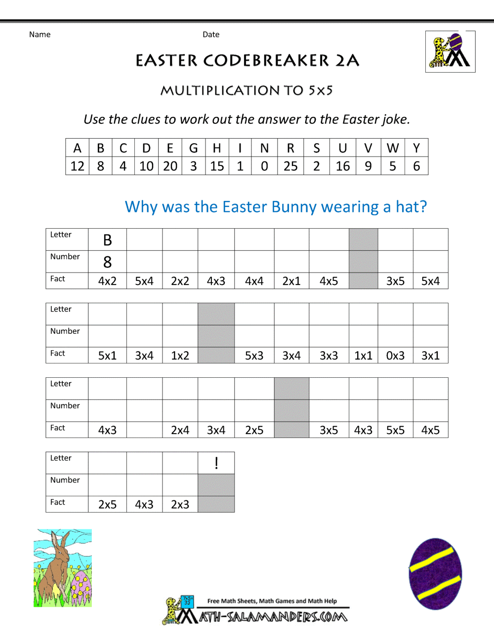 Easter worksheets for kids