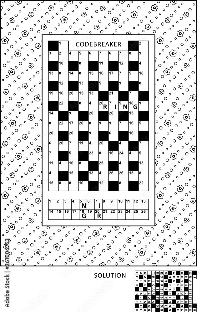 Puzzle and coloring activity page for grown