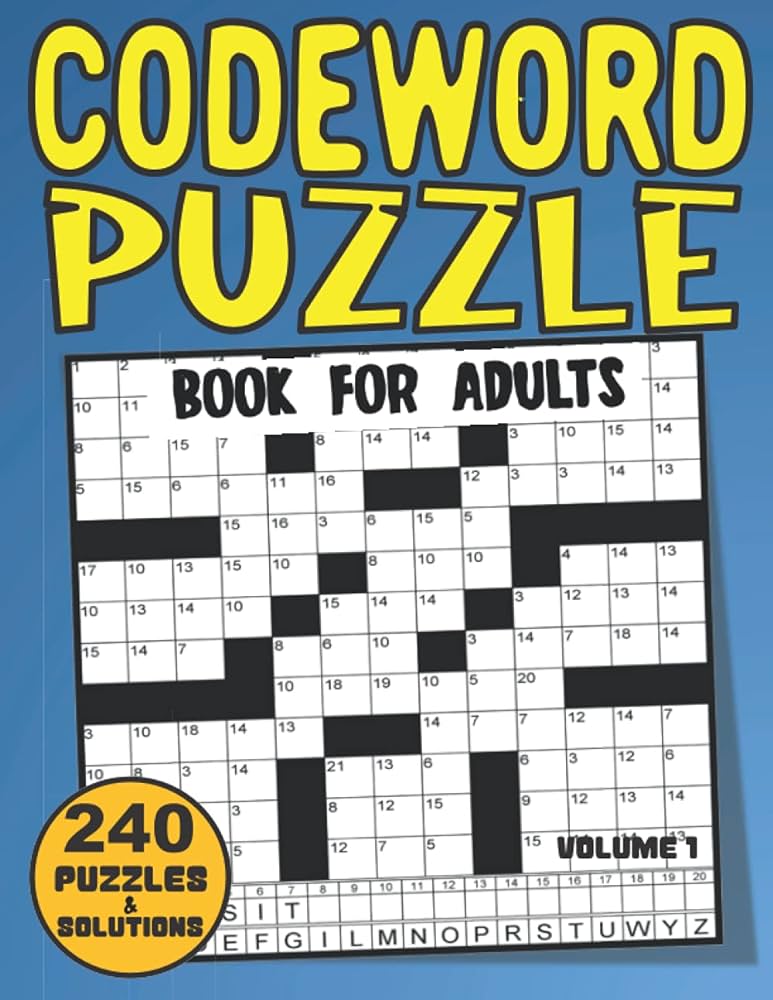 Codeword puzzle book for adults code breaker puzzle book with codewords for adults seniors elderly and all codewords game lovers large print size volume codeword puzzle books for adults