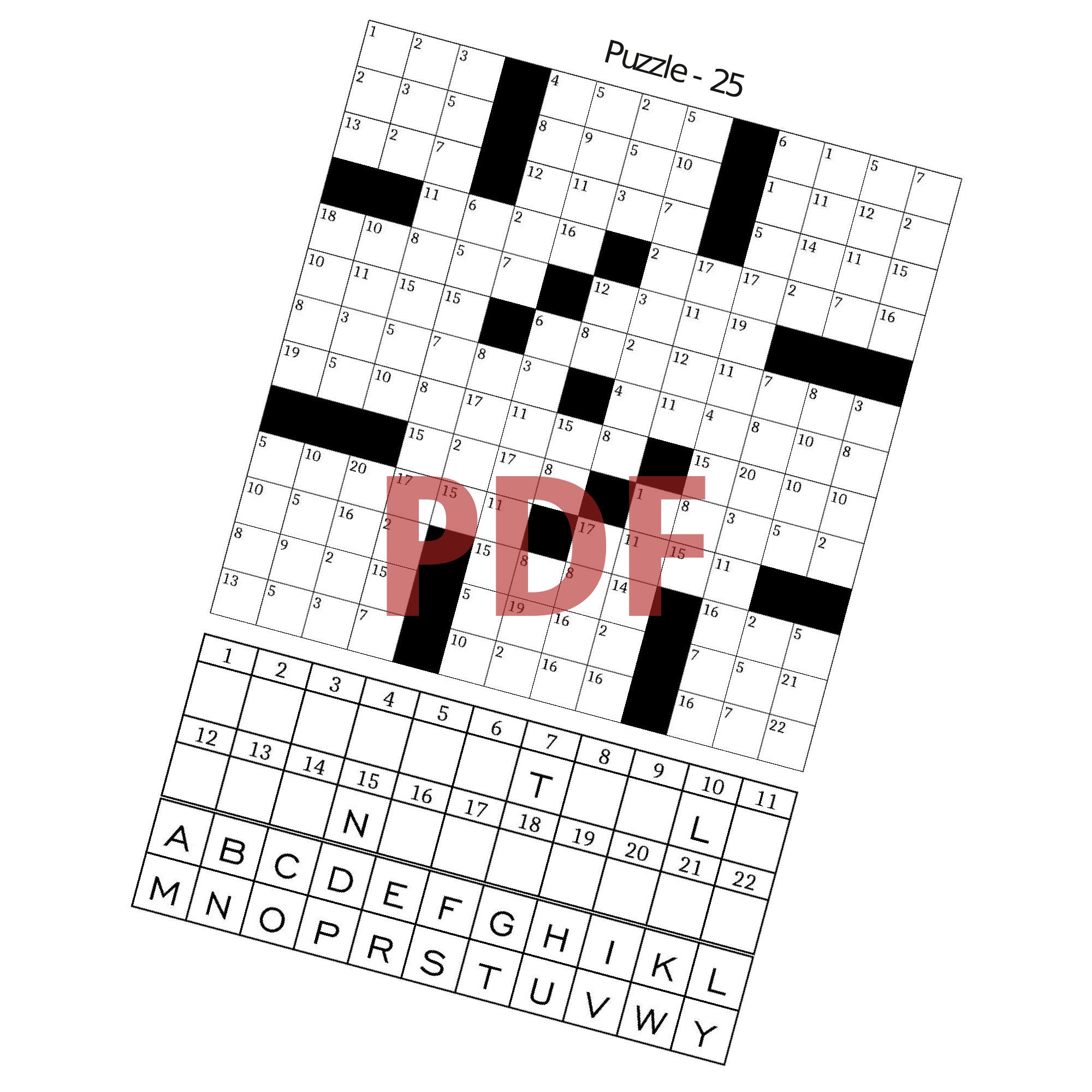 Digital download printable codeword puzzles for adults fun activities book for seniors large print easy to read games with solutions