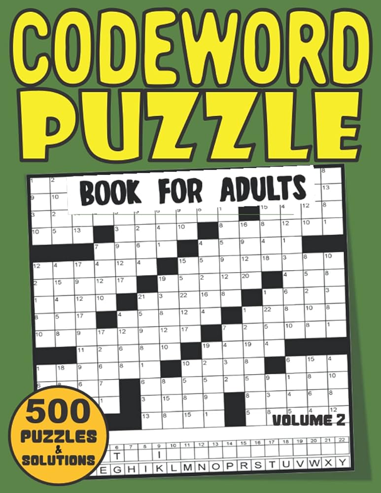 Codeword puzzle book for adults code breaker puzzle book with codewords for adults seniors elderly