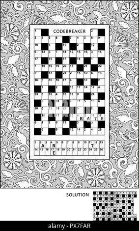 Puzzle and coloring activity page for grown