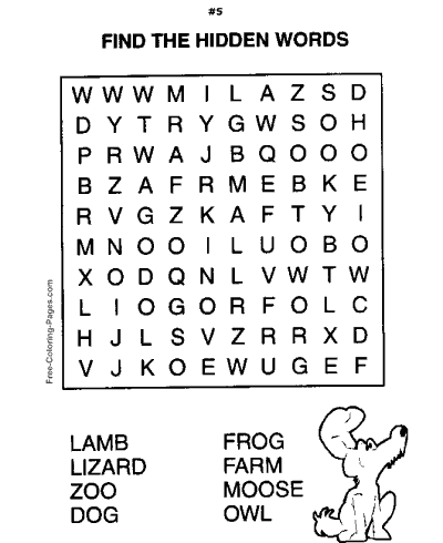 Printable word search puzzles