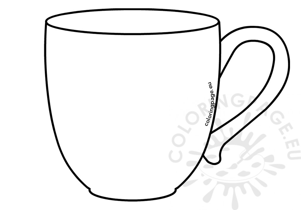 Ceramic coffee mug shape coloring page