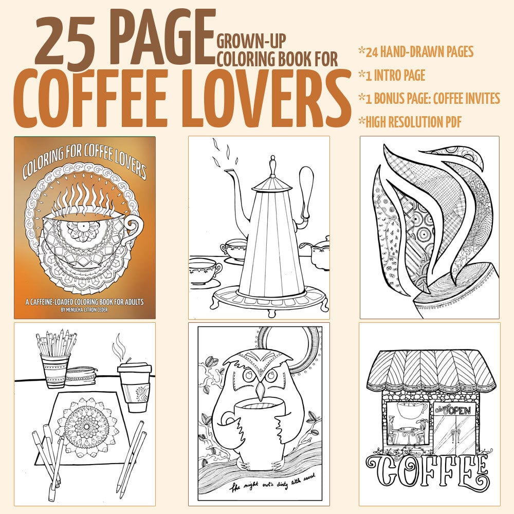 Free printable coloring pages for adults coffee cups moms and crafters