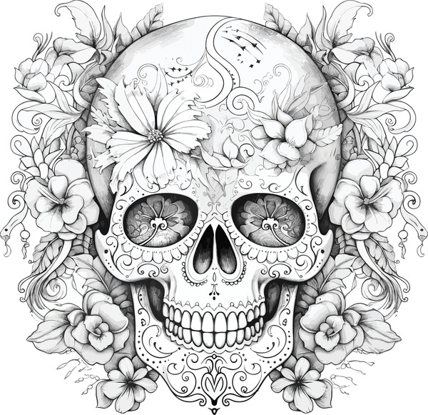 Adult coloring pages skulls images stock photos d objects vectors