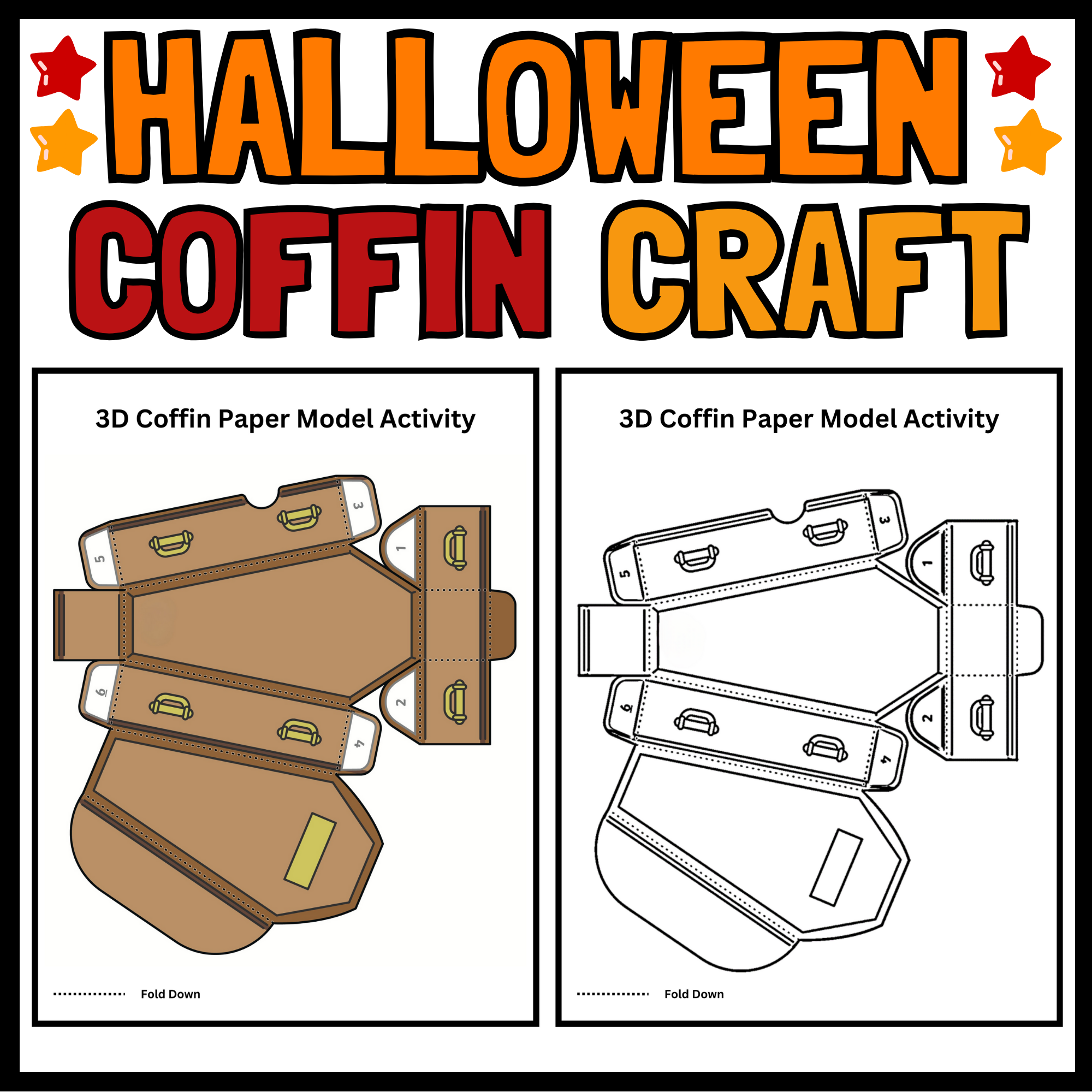 Halloween craft simple d halloween coffin gift box activity coffin craft made by teachers