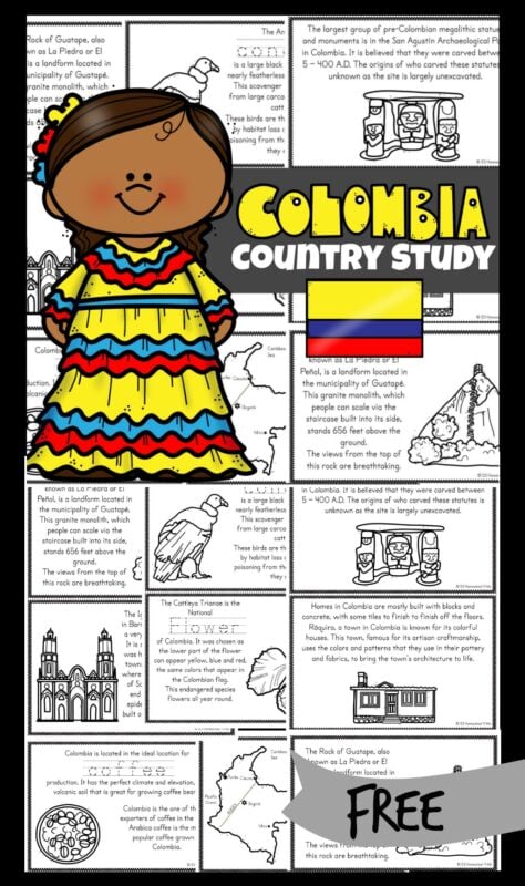 Free colombia for kids printable book