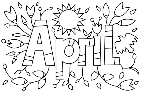 April coloring page free printable coloring pages