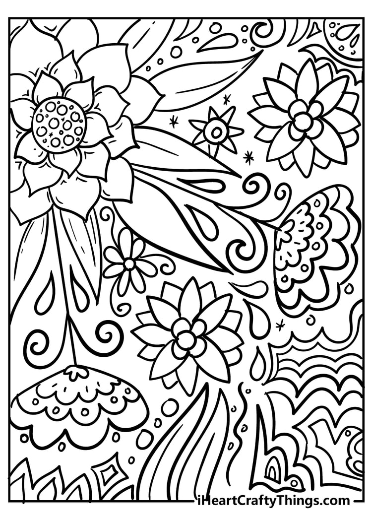 Flower coloring pages free printables