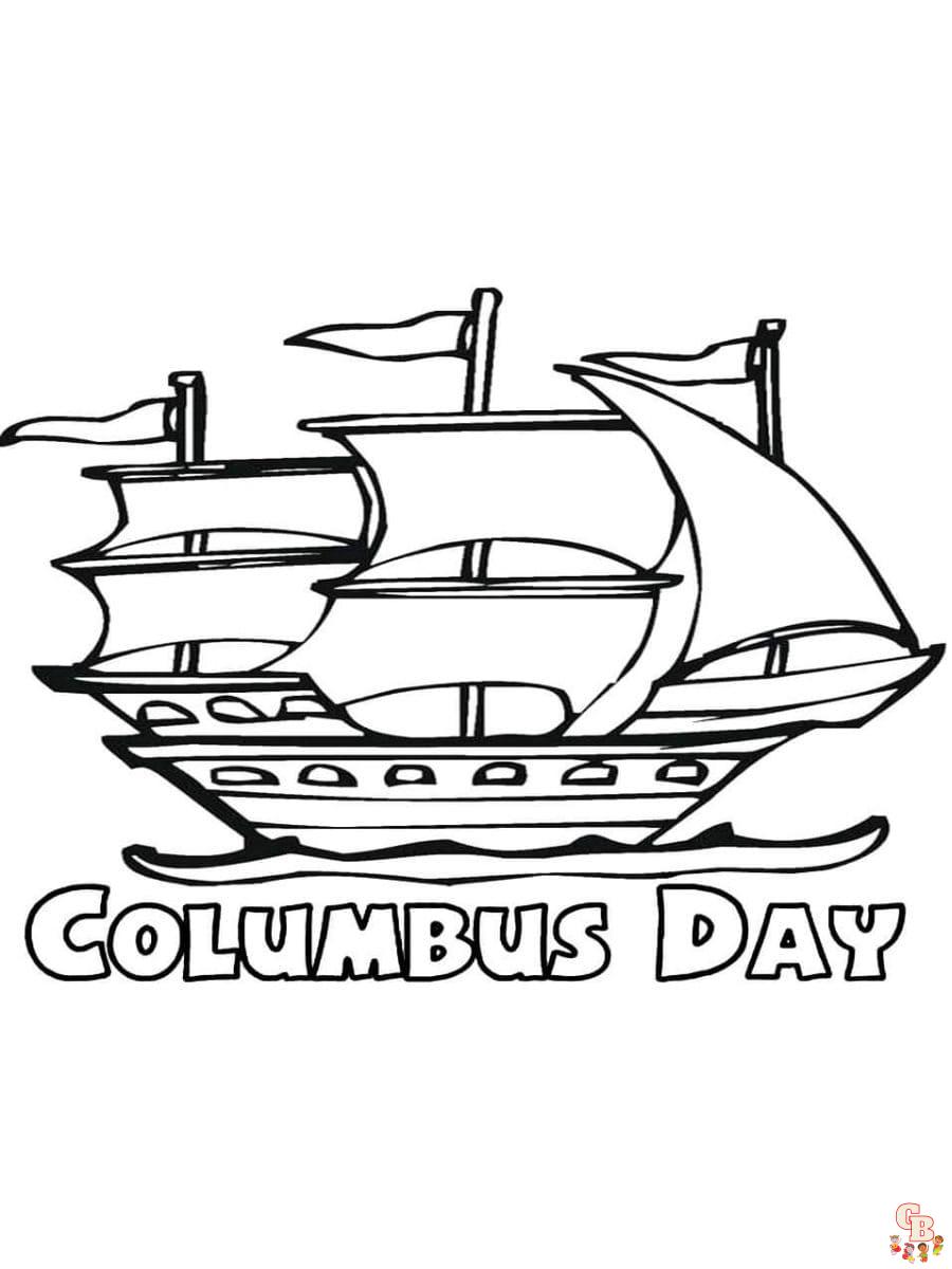 Printable columbus day coloring pages free for kids and adults