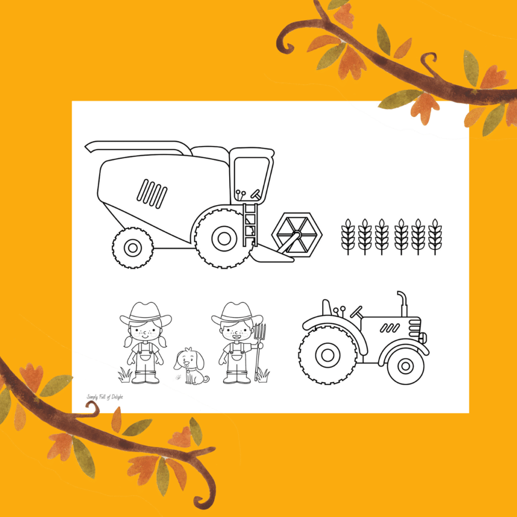 Free printable cute tractor coloring pages for kids