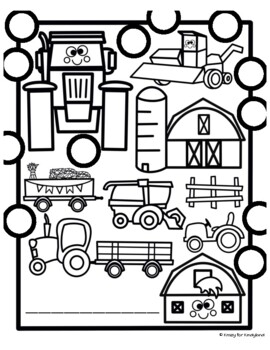 Farm coloring dauber pages booklet dot a barn tractor bine hay wagon