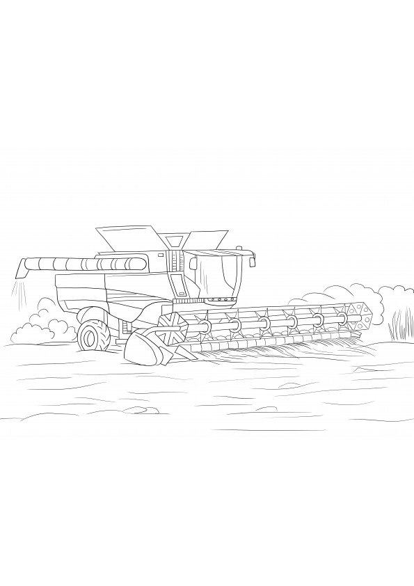 John deere combine free coloring image