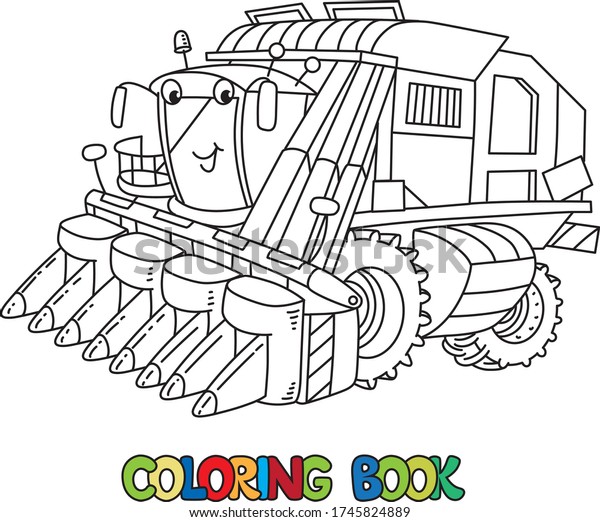 Funny bine harvester eyes coloring book stock vector royalty free