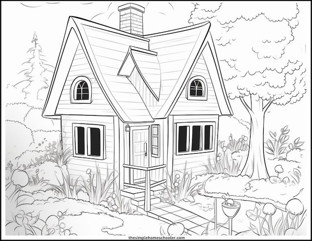 Best free house coloring pages easy print