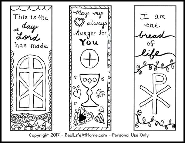 Free color your own printable religious bookmarks for children and adults