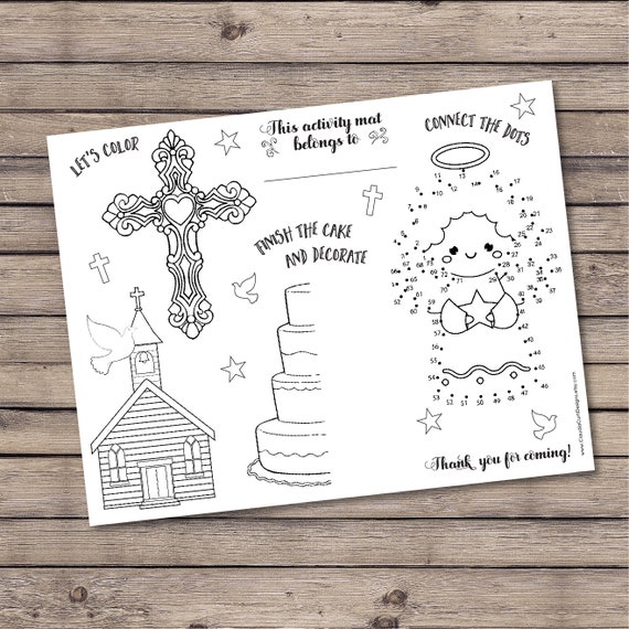 First munion coloring activity sheets holy munion favor printable coloring placemat first munion activities instant download