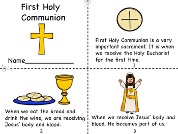 First holy munion mini book and coloring pages by miss ps prek pups