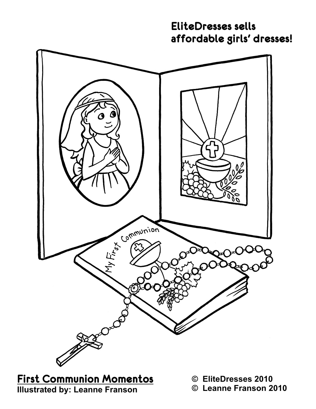 First munion coloring pages