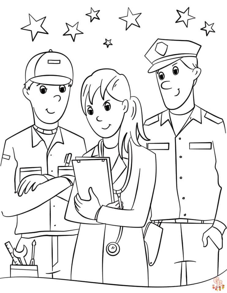 Explore munity helper coloring pages