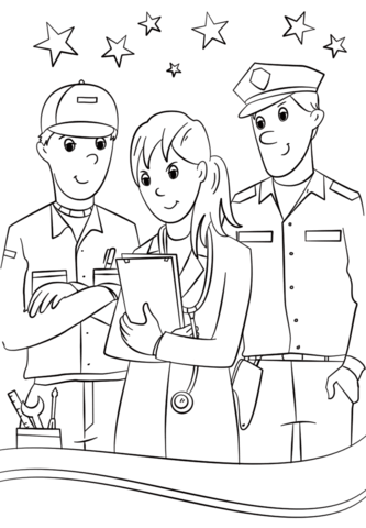 Munity helpers coloring page free printable coloring pages