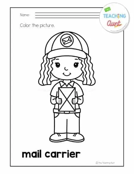 Munity helpers coloring pages