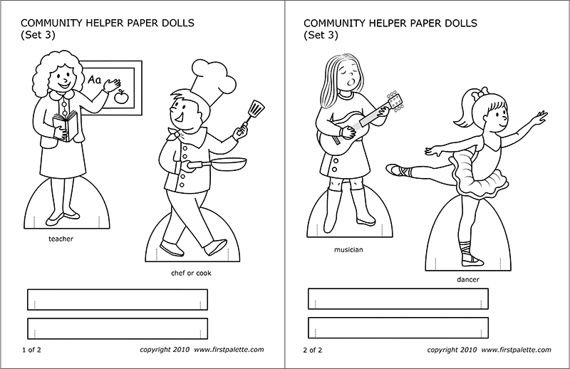 Munity helpers peoples jobs free printable templates coloring pages