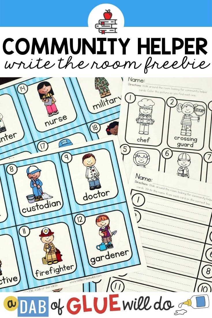 Munity helpers write and color the room is perfect for little learners