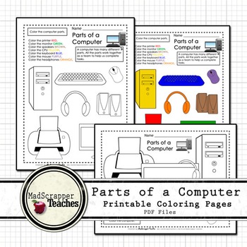 Parts of a puterlaptop printables by madscrapper teaches tpt