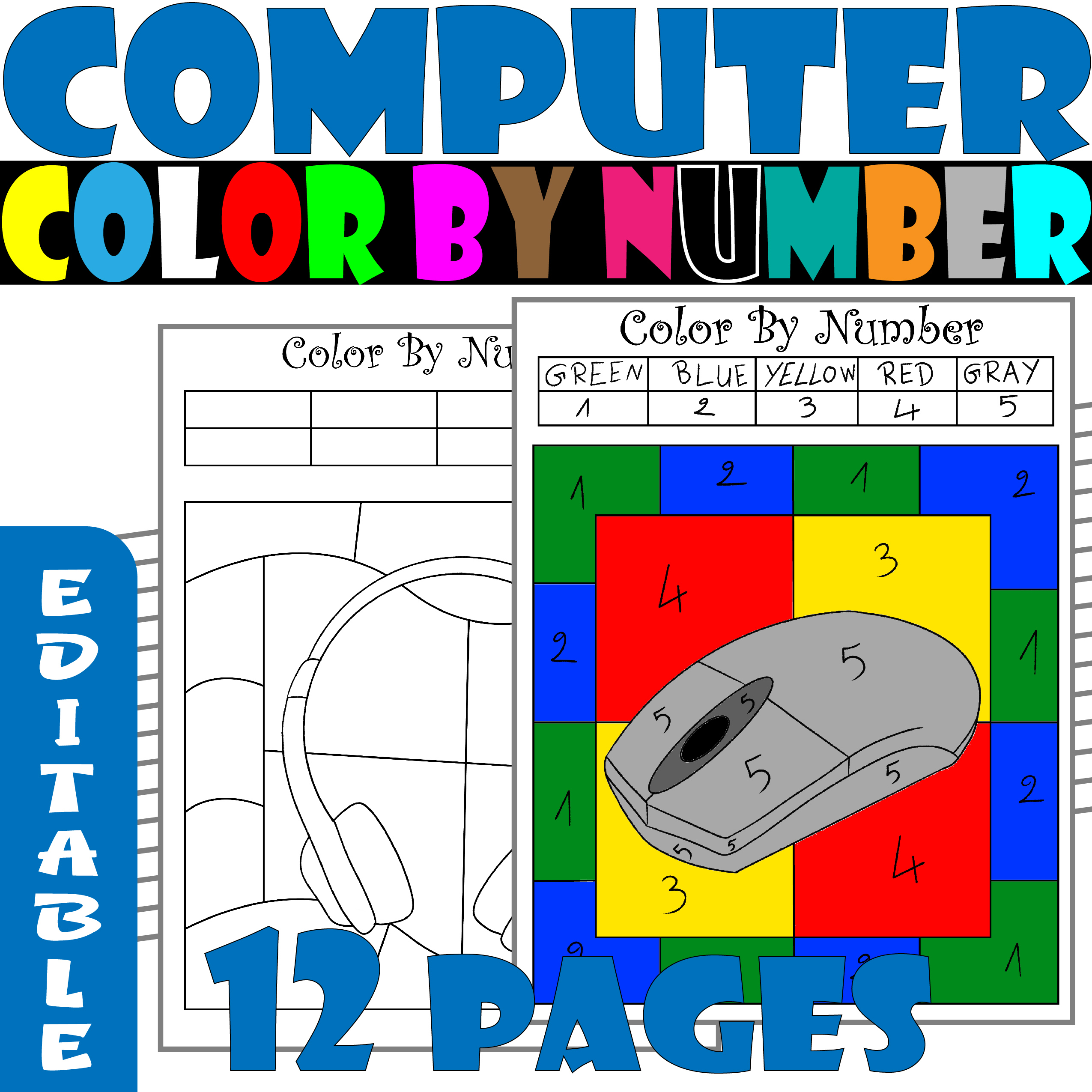 Parts of a puter color by number editable puter color by math activities made by teachers