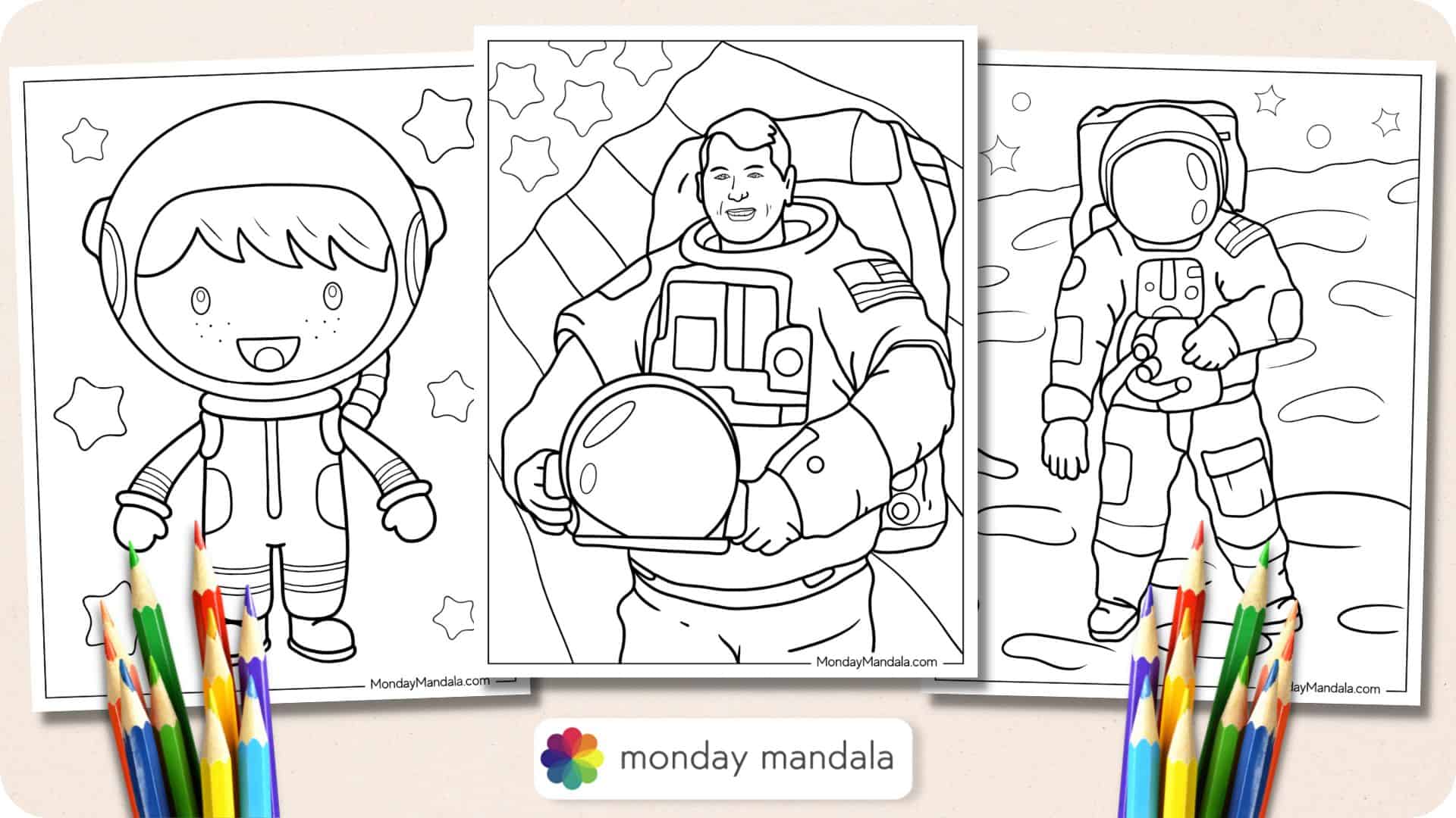 Astronaut coloring pages free pdf printables