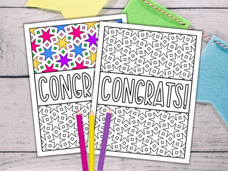 Congratulations cards to color congrats coloring pages