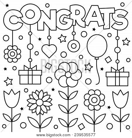 Congrats coloring vector photo free trial bigstock