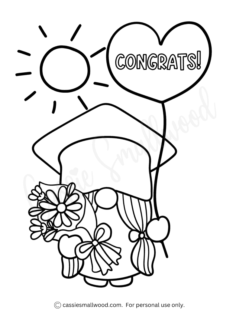 Cute graduation coloring pages