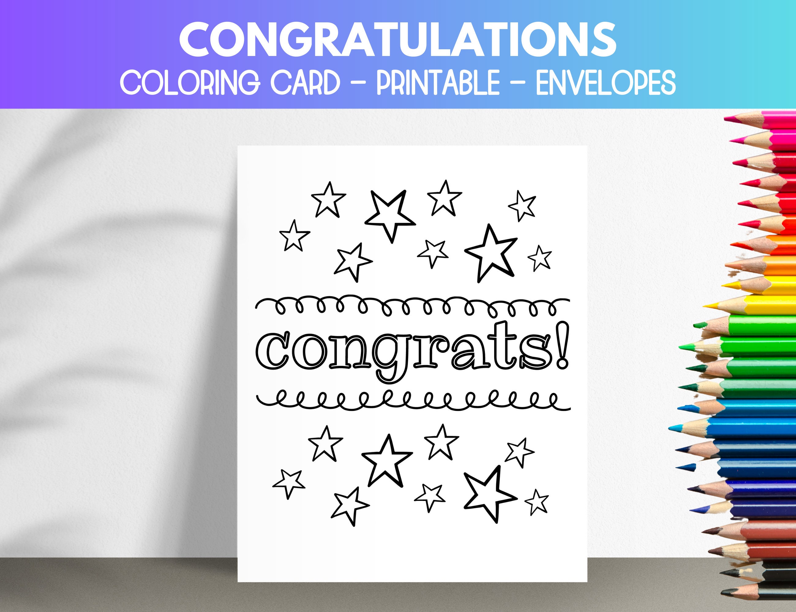 Congrats coloring card printable congratulations card