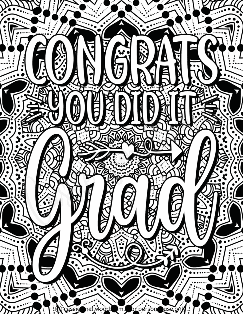 Cute graduation coloring pages