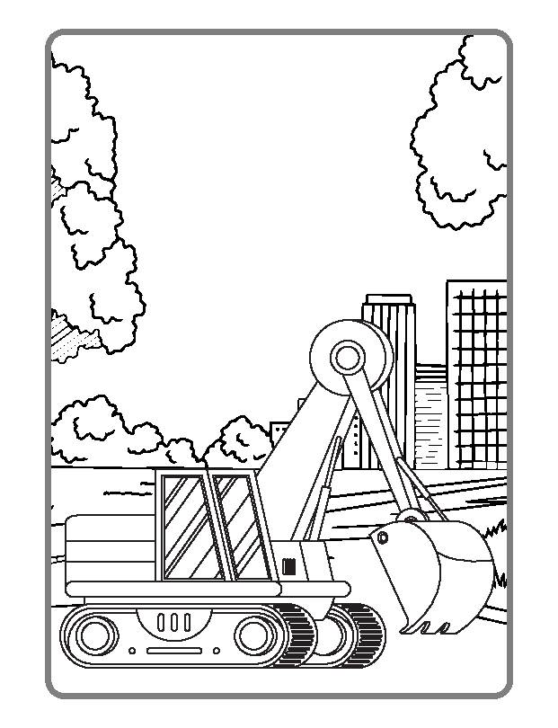 Construction coloring pages printable color pages for children boys and girls digital download