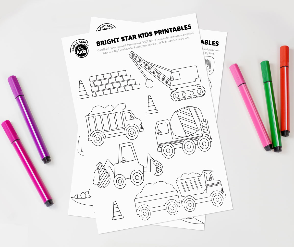 Construction coloring sheet free printable