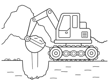 Construction vehicles coloring book pages worksheets preschool kindergarten