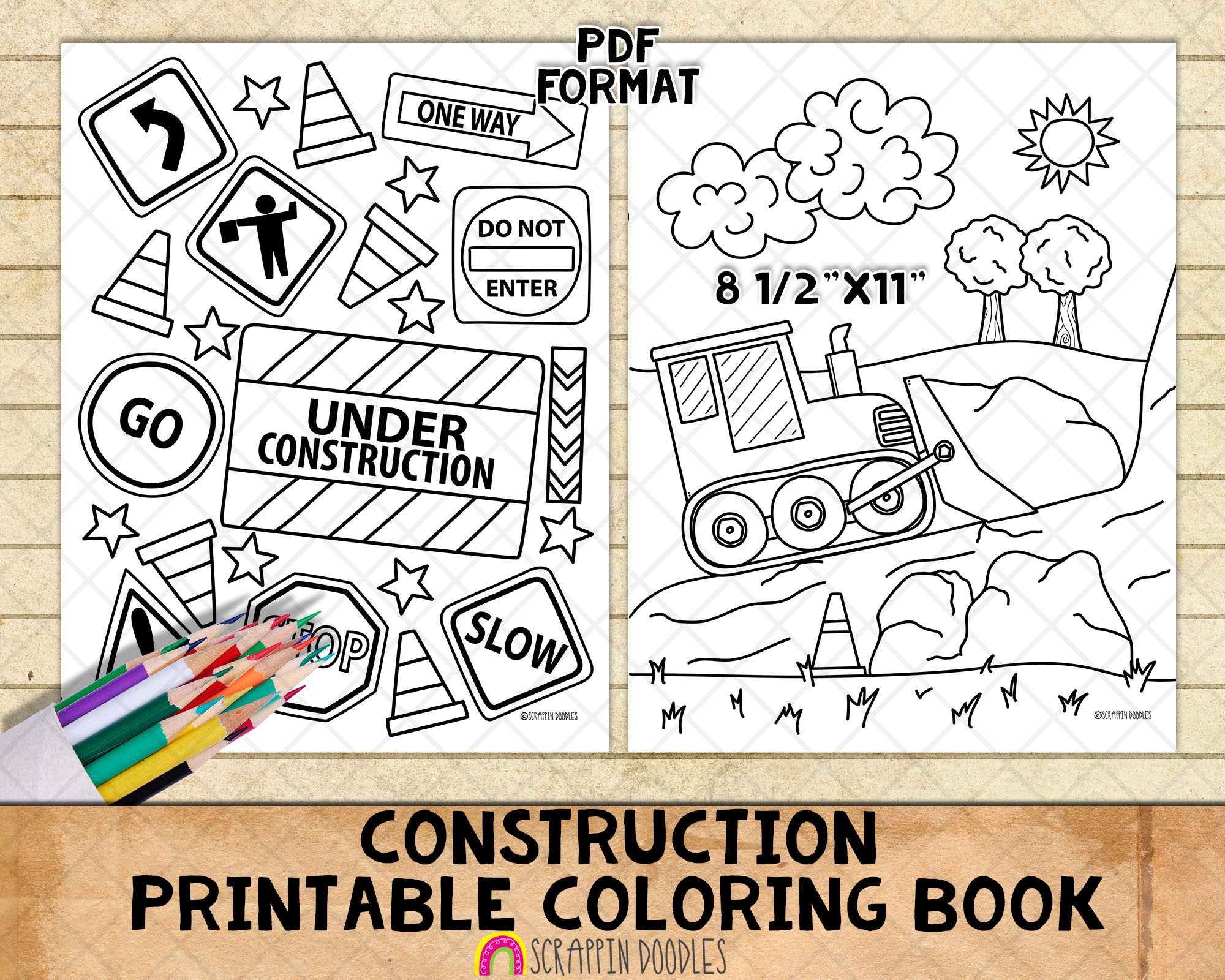 Construction coloring book