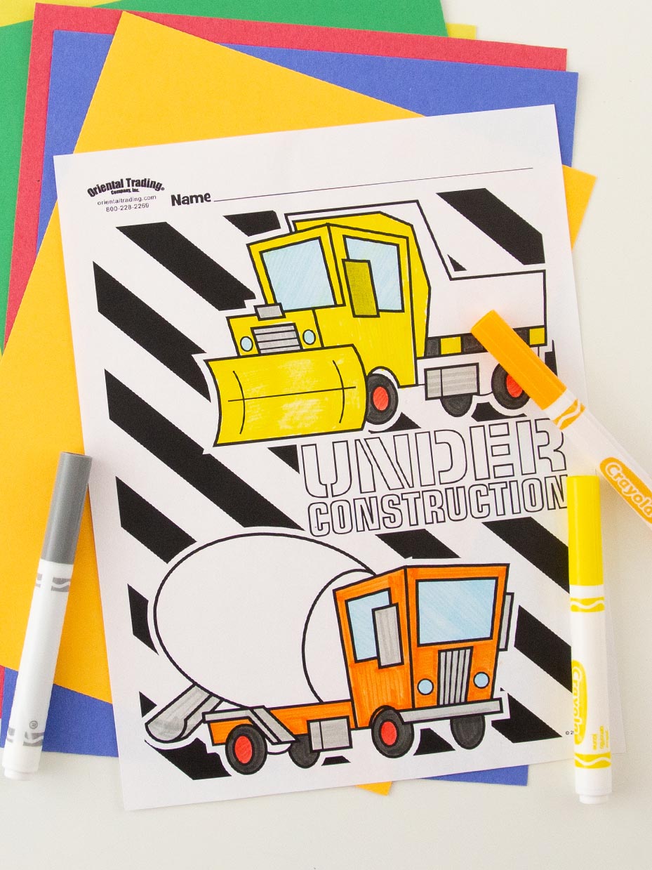 Construction themed activities for kids