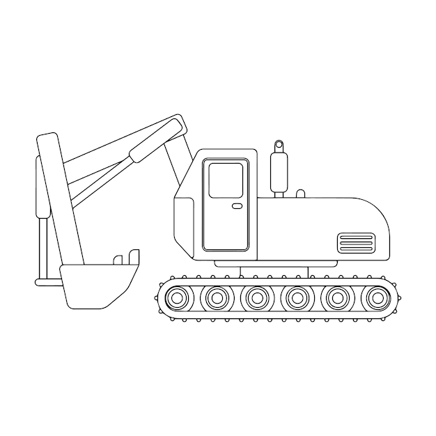 Premium vector construction machine coloring pages for kids vehicle coloring pages